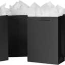 SHIPKEY 10 Pack Small Gift Bags | 6x2.5x8 Inches Black Gift Bag, Paper Bags for Men, Wedding Party Favor Bag for Birthdays (15x6x20cm) (Small (Pack of 10))
