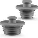 Bathtub Stopper 2pcs Sink Stopper Tub Plug Bathroom Shower Drain Plug Silicone Bathtub Drain Plug Tub Drain Stopper Washbasin Stopper (Large+Small, Dark Grey)