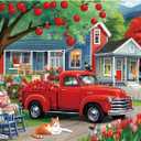 1000 Piece Puzzle for Adults Clearance, Thanksgiving Day Fall Harvest Countryside Fun Puzzles for Adults with HD Print & Poster, 27.5" X 19.7" Dust Free, for Gifts Christmas Family Games