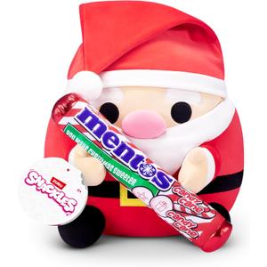 Snackles Christmas Santa Claus & Mentos 14 Inch Plush by ZURU, Ultra Soft Plush, Collectible Plush with Real Licensed Brands, Stuffed Animal, Giftable, Holiday