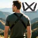 Double Shoulder Armpit Bag for Men, Anti-Theft Cross-Body Concealed Carry with Hidden Phone Wallet Pocket,Premium PU Leather Adjustable Shoulder Underarm Bag