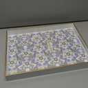 Rectangle Serving Tray with Handles, Coffee Table Tray for Ottoman, Living Room, Outdoor Tray for Patio Entertaining, Serving Breakfast Kitchen Platter LEE3040BLH (16" x 12" x 1.6")