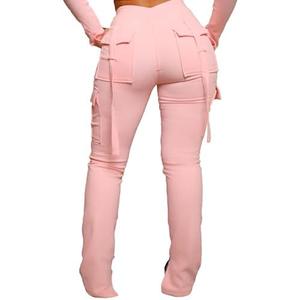 DINGANG Women's Drawstring Cargo Sweatpants with Pockets, Stretchy Casual Joggers Lounge Leggings, XXL