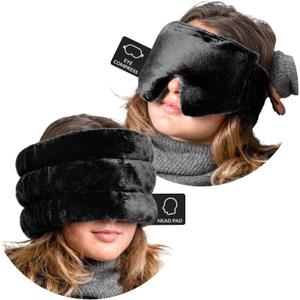Microwavable Heated Eye Mask Dry Eyes & Migraine Relief Cap PACK- Perfect Pack for Migraine and Headache Relief, Migraine Relief Products for Sinus Pressure Relief, and Moist Heat for Dry Eyes - Black