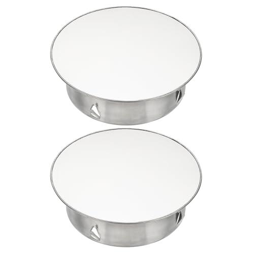 PATIKIL Chimney Hole Cap, 2 Pcs 125mm(5 Inch) Tightness Adjustable Round Stainless Steel Flue Hole Cover Stove Pipe Cap Pipe Cover for Kitchen Balcony Sewer, Silver Tone