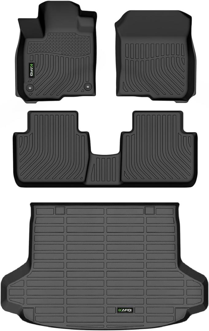 All Weather Car Floor Mats & Cargo Liner for Honda HR-V 2023 2024 2025 2026 /HR-V Hybrid 2023 2024 2025 2026 Custom Fit Full Set Accessories - Black