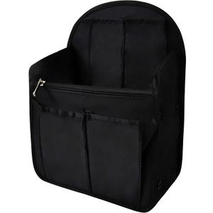 Vercord Backpack Organizer Insert Liner Hanging Travel Bag in Bag with Many Pockets (Medium, Black)