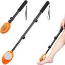 Foot Scrubber with Pumice Stone, 3 in 1 Adjustable Aluminum Tube 15-28 Shower feet Dead Skin Remover, Foot Cleaning Brush for Seniors,Elderly, Disabled Men and Women