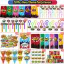 220PCS Hero Party Favors Kit Birthday Supplies Includes Goodies Bags, Straws, Bubble Wands, Notebook & More Perfect for Party Decorations & Pinata Fillers