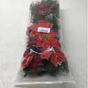 Hotop 6 Pcs Christmas Artificial Poinsettias Florals 19.6 Inch Large Christmas Poinsettia Decorations Red Green Christmas Flower Picks Stem for Christmas Tree Ornament Wreath DIY Xmas Party Decor