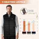 MRAWARM Heated Vest, Lightweight Electric Heated Vest for Men Women wiht 6 Heating Zone and 3 Temperature (Large, Black-us)