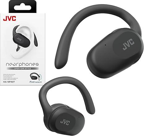 JVC nearphones Open Ear True Wireless Headphones with Pivot Motion Mecanism, 16mm Large Drivers Sound, Single Ear use, BT 5.4, Long Battery Life (up to 26 Hours) - HANP40TB (Black)