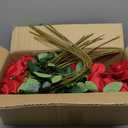 Hananona 50 Pcs Artificial Roses in Bulk, Fake Silk Red Roses Realistic Roses for Wedding Centerpieces Flower Arrangement Home Decor (50, Red)