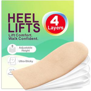 Heel Lifts for Women Shoe Lifts for Women Heel Pads and Heel Inserts for Heel Pain Relief Adjustable Heel Lift Pack of 24 Layers: S - Women's 4.5-9.5Men's 6-8.5
