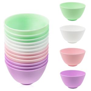 12PCS Facial Silicone Mixing Bowl, 3.5 Inch Multicolored Silicone Pinch Bowls, Microwaveable Mask Facial Esthetician Bowls for Home Salon, Women Cosmetic Mixing (12 Piece, 4 Colors)