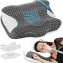 Elviros CPAP Pillow for Sleeping, HSA/FSA Ergonomic Adjustable Height Neck Support Memory Foam Bed Pillow for CPAP Users with Sleep Apnea, Suitable for Side and Back Sleepers