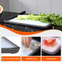 Cutting Board Double Sided Non Slip, Stainless Steel Cutting Boards for Kitchen,Chopping Boards for Kitchen With Juice Groove Wheat Straw PP,16X11 In, Easy To Clean