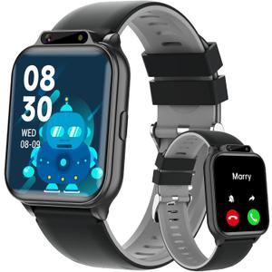 Smart Watch for Kids, 1.85" Fitness Tracker with Heart Rate, Sleep Monitor, IP68 Waterproof Smartwatches with Video Music, Pedometer, Game, NO APP/Phone, Gift for Boys Girls. (Builtin AI, Silver)