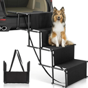 Dog Stairs for Car, Foldable Ramps for Dogs with Non-Slip Surface, Lightweight Aluminum, Portable Pet Steps for Truck, Car, SUV