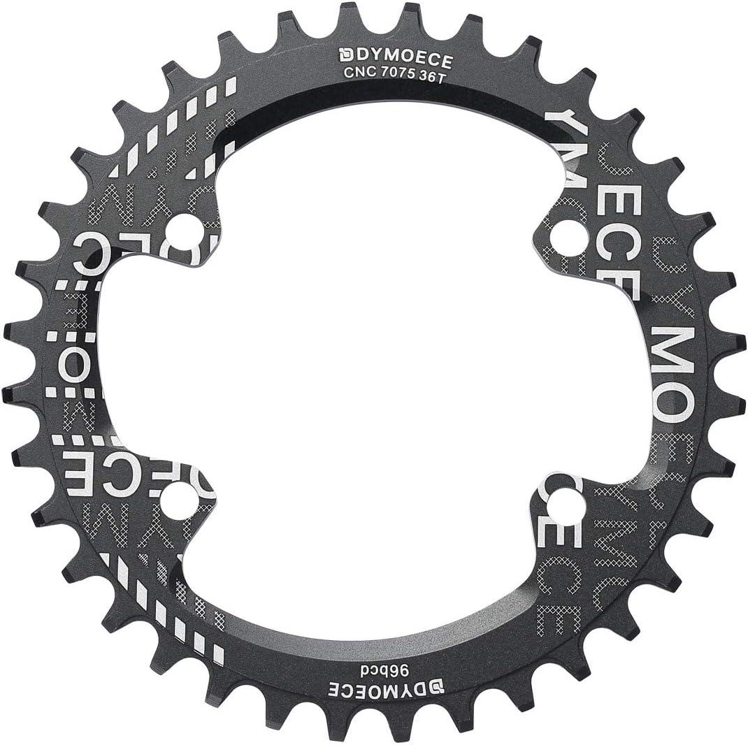 Narrow Wide Chainring 96BCD Single Speed 32T 34T 36T 38T Round for Shimano M6000 M7000 M8000 M9000 (Black)