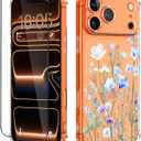 for iPhone 17 Pro Case with Screen Protector [Full Camera Protection] Flower Pattern Design,Clear Soft Shockproof Floral Phone Cover for Women Girls 2025 6.3"(Oriental Lily)