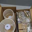 Battery Operated Wall Sconces set of Two,Wireless Wall Sconces with 10000mAh Dimmable Bulb and Remote,LED 15 Colors Rechargeable Gold Wall Sconce with Fabric for Bedroom Living Room Hallway Wall Decor