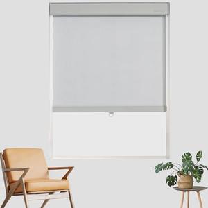 Bricurtex Cordless Roller Shades for Windows Blackout Window Blinds Thermal Insulated Privacy Protection for Day and Night, Inside or Outside Mount for Home Office Bathroom, White