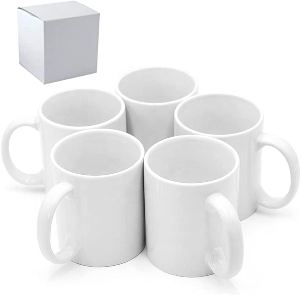Sublimation Mugs, Cups 11oz Sublimation Ceramic Blank Coffee Mugs,White Cups, Sulimation Blanks, Blank White Mugs-36 pack bulk bundle (36pc white mug single box)