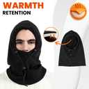 Heat Logic Sherpa Fleece Balaclava and Trapper Hat for Men, Warm Winter Face Mask for Adult, Face Cover Winter Hat (Black)