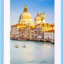 wyooxoo 16x24 Poster Frame Blue Made of Solid Wood Picture Frames Display Pictures 12x18 with Mat or 16x24 Without Mat Colorful Frame For Horizontal Vertical Wall Mounting