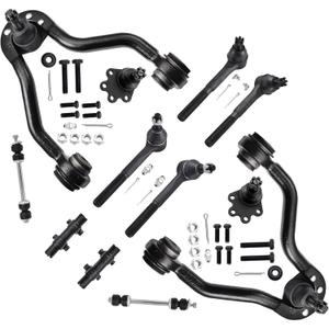 ASTARPRO 12pcs Suspension Kit Front Upper Control Arms and Lower Ball Joint/Tie Rod End Inner and Outer Sleeve/Sway Bar Compatible with 1988-1995 Chevy K1500 K2500 Blazer GMC Tahoe Yukon