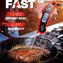 Meat Thermometer Digital - Instant Read Food Thermometer for Cooking Grilling, Candy, Air Fryer, Griddle Probe Kitchen Gadgets Essentials BBQ Accessories, Gifts for Men, Mom, Dad, Red
