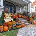 2 x Fall Welcome Pumpkin Garden Flag Double Sided 12x18 Outdoor Decor