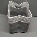 Cotton Rope Basket, Storage Baskets with Handle, 15x10x9 Inch Woven Basket for Shelves, Laundry, Towels, Clothes, Books