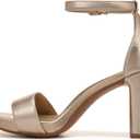 Naturalizer Women's Joy Heeled Sandals, Light Bronze Metallic Leather, 9