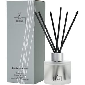 Brakula Eucalyptus & Mint Reed Diffuser Set, Home Fragrance Oil Diffuser with 8 Sticks for Room Decor, 3.4 oz/100 ml