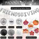 Friendsgiving Decorations, Friendsgiving Balloons Set, Thanksgiving Thankful for You Balloons for Thanksgiving Fireplace Wall Party Supplies (Silver)