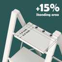 Taranta 2 Step Ladder,Aluminum Lightweight Folding 2 Step Stool with Anti-Slip Wide Pedal, 330lbs Capacity Step Ladder for Household,Kitchen,Office - White