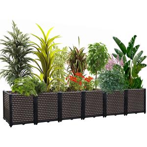 Large Planters for Outdoor Plants - Deepened 20" H, Raised Beds for Gardening Self Watering, Elevated Planter Box with Legs, Rectangular Garden Planters for Outdoor Plants Flowers, 94.4"L x 15.7"W
