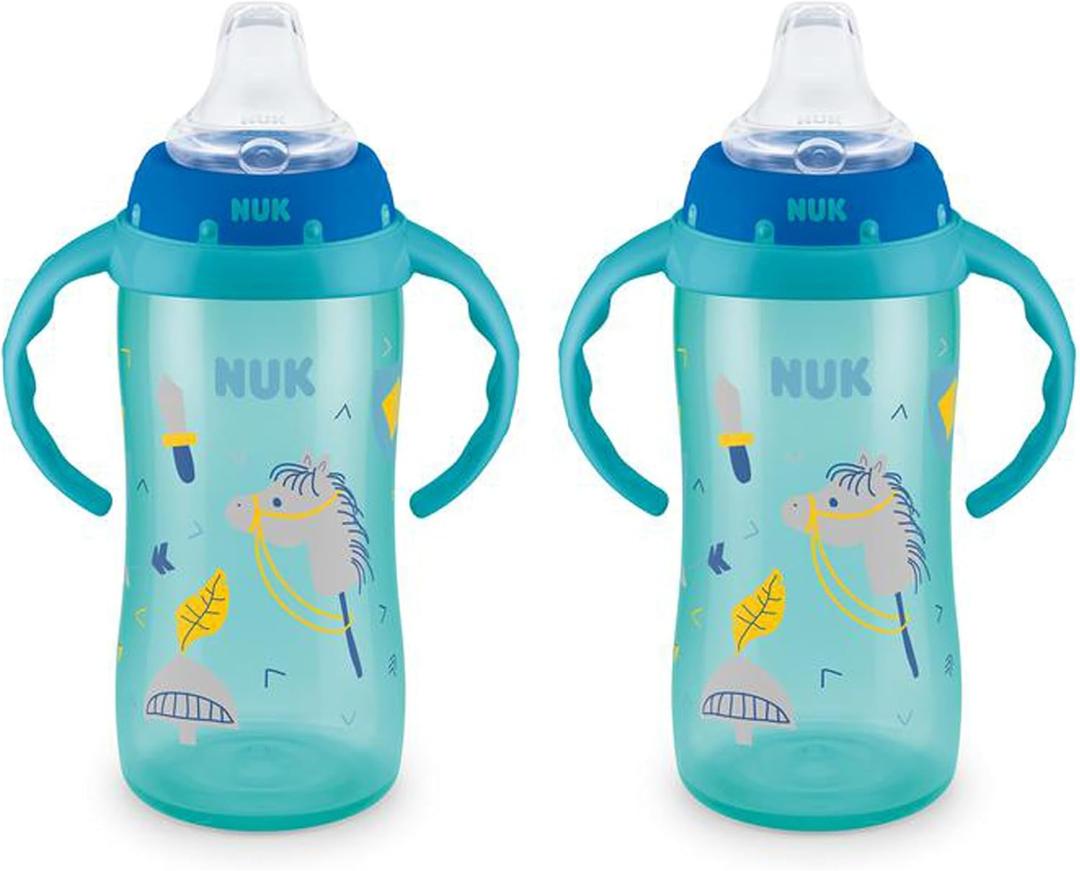 NUK Learner Cup, 10 oz, 2 Pack, 8+ Months BPA Free, Spill Proof Sippy Cup