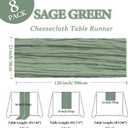 8 Pack Sage Green Cheesecloth Table Runner 10Ft Spring Gauze Cheese Cloth Table Runner 120 Inch Boho Sheer Rustic Fabric for Home Decor Bridal Baby Shower Wedding Decoration