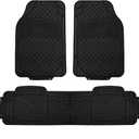 FH Group Car Floor Mats - Heavy-Duty Rubber Floor Mats for Cars, Universal Fit Full Set, Trimmable Automotive Floor Mats, ClimaProof Floor Mats For Most Sedan, SUV, Truck Floor Mats Black