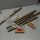 2 Pack Warm Gold Curtain Rods for Windows 28 to 48 Inches Adjustable Length Heavy Duty 1" Diameter Brass Window Curtain Rod with Solid Metal Finials for Outdoor Farmhouse Bedroom Kitchen Living Room