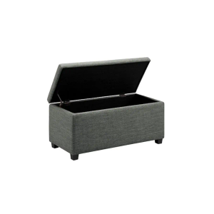 Amazon Basics Upholstered Storage Rectangular Ottoman and Entryway Bench, Polyester, Charcoal Gray, 90.17 cm (W) × 41.91 cm (D) × 43.18 cm (H)
