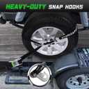 Car Tie Downs Straps with Snap Hooks for Trailers(4pk) - Reflective 2" x10ft Car Hauler Straps - Heavy Duty Tire Straps - Lasso Style -10,000lb Break Strength Car Straps for Trailer, UTVs, ATVs (Black)