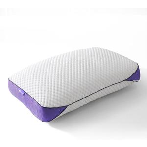 HOMELAB Adjustable Shredded Memory Foam Pillow Queen Size, Cooling Bed Pillow for Sleeping with Removable Cover, Medium Pillow for Side Stomach & Back Sleepers, 1 Pack 20"x28"