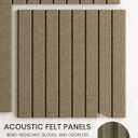 Bumusty Large Cork Board Alternative-36 x 24" Felt Bulletin Board Tiles, with 30 Pushpins, 40 Adhesive Tabs, Fine-Stripe 6-Pack, Cork Boards for Office Push Pin Board Felt Board-Earth Brown