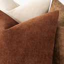 MIULEE Pack of 2 Decorative Throw Pillow Covers Soft Chenille Throw Pillows Solid Textured Cushion Covers for Couch Sofa Bedroom Living Room 18x18 Inch, Dark Rust