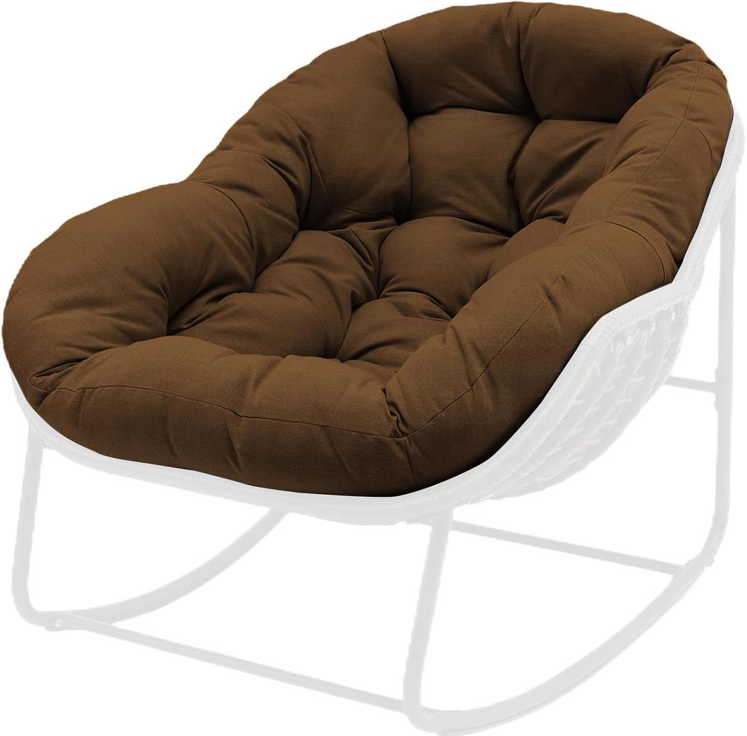 6" Thicken Waterproof Papasan Chair Cushion ONLY, 47"x49" Egg Chair Replacement Pad for Indoor Outdoor, Patio Rocker, Hammock & Rattan Furniture (Coffe)