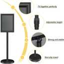 Relx Sign Holder Stand 8.5x11 inch - Adjustable Floor Standing Sign Holder - Signage Stand with Snap-Open Frame Display for Malls,Schools,Restaurants